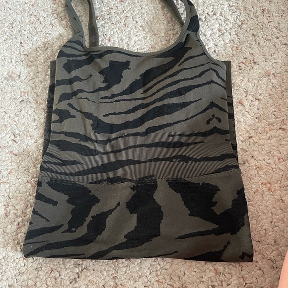 Free People Square Neck Green Tiger Unitard Short - Picture 3 of 5